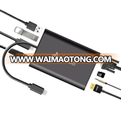 OEM/ODM USB C adapter USB3.1 8in1, support Gigabit Lan, Earphone, 3 display, support ODM/OEM